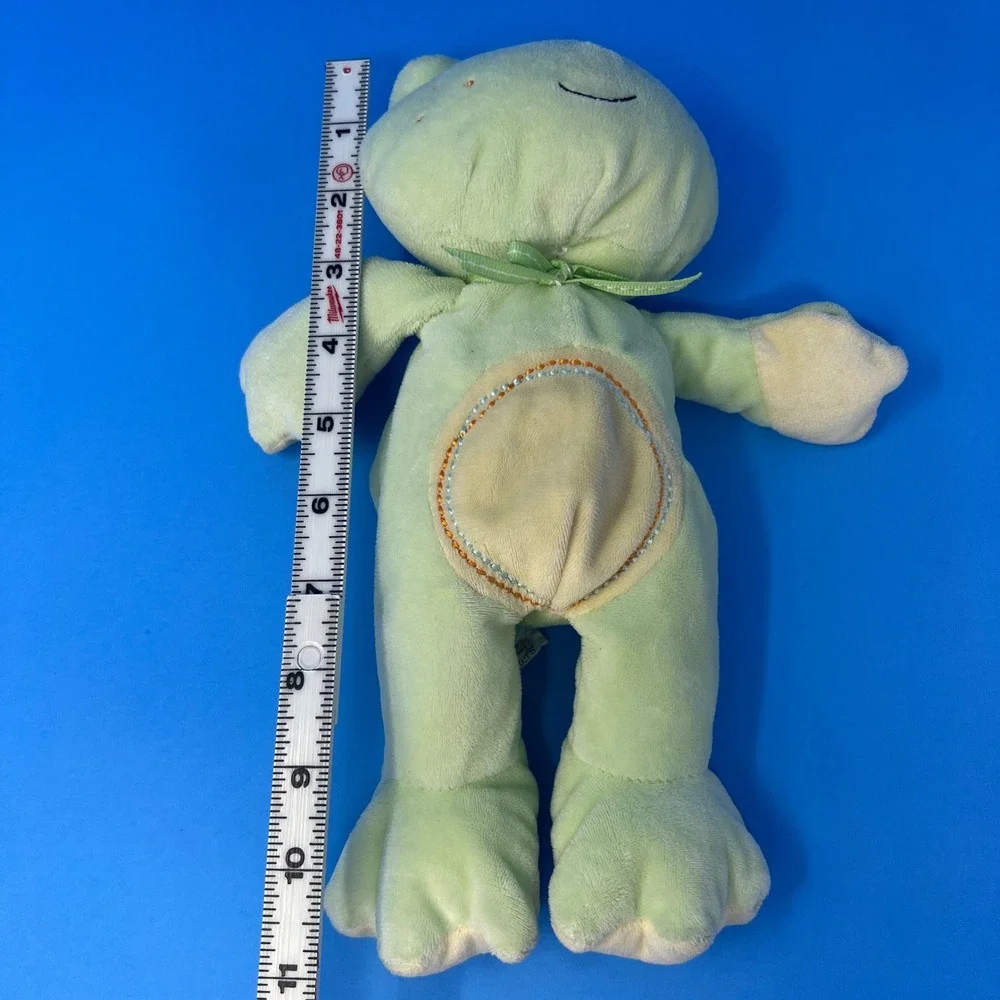 Carters Plush Frog 11 Inch Green Yellow Just One Year 2007 Embroidered 99338